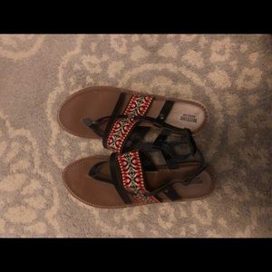 black straps sandals
